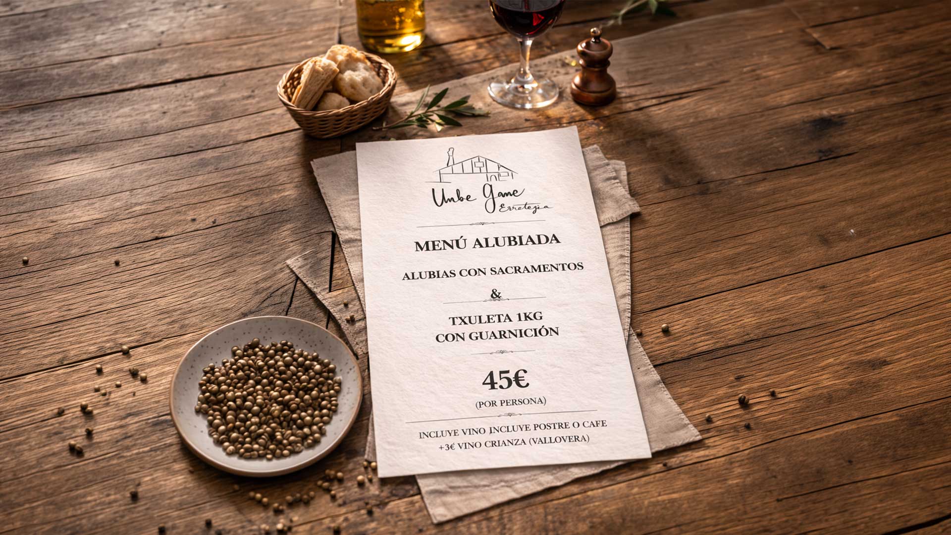 Menú Alubiada, Restaurante, Unbe